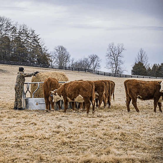 CountyLine 1 Round Bale 8 ft. x 45 in. Galvanized Heavy-Duty Feeder with Skirt - Image 2