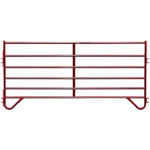 CountyLine 10 ft. x 5 ft. 6-Bar Corral Panel, 1-3/4 in. Tube, Red