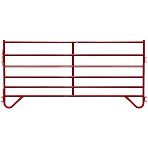 CountyLine 10 ft. x 5 ft. 6-Bar Corral Panel, 1-3/4 in. Tube, Red