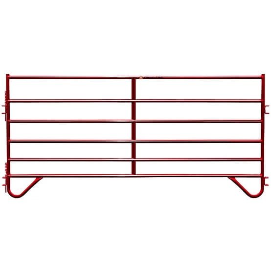 CountyLine 10 ft. x 5 ft. 6-Bar Corral Panel, 1-3/4 in. Tube, Red