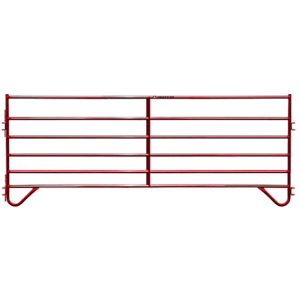 CountyLine 12 ft. x 5 ft. 6-Bar Corral Panel, 1-3/4 in. Tube, Red