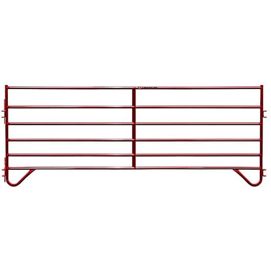 CountyLine 12 ft. x 5 ft. 6-Bar Corral Panel, 1-3/4 in. Tube, Red