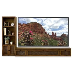 Wall Mount Entertainment Center Floating TV Stand Console - Sugar Cane - Spice