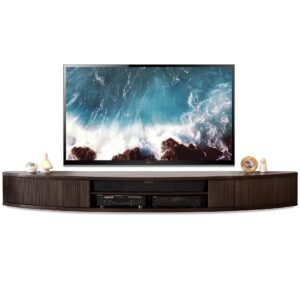 Wall Mount Floating Entertainment Center TV Stand - Arc - Espresso - OB 50% OFF!