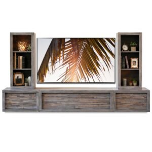 Wall Mount Entertainment Center Floating Media Console TV Stand - ECO GEO - Lakewood Gray