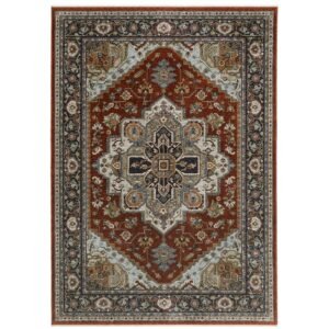 Rust Red Blues Beige Grey Gold Green Traditional Persian Classic Area Rug