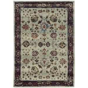 Stone Red Traditional Vintage Bohemian Area Rug