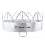 CountyLine 1 Round bale 8 ft. x 50 in. Equine Pro Galvanized Sheeted Bale Feeder for Horses with Hay Saver