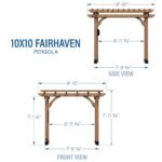 10 x 10 Fairhaven Pergola Rustic Finish - Image 7