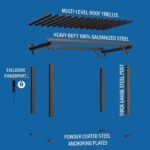 14×10 Ashford Traditional Steel Pergola With Sail Shade Soft Canopy - Image 5