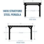 14x10 stratford traditional steel pergola with sail shade soft canopy - Image 9