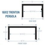 16x12 trenton modern steel pergola with sail shade soft canopy - Image 13