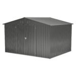 10X8 FT Outdoor Storage Shed, All Weather Metal Sheds With Lockable Doors, Tool Shed For Garden, Patio, Backyard, Lawn, Black - Image 6