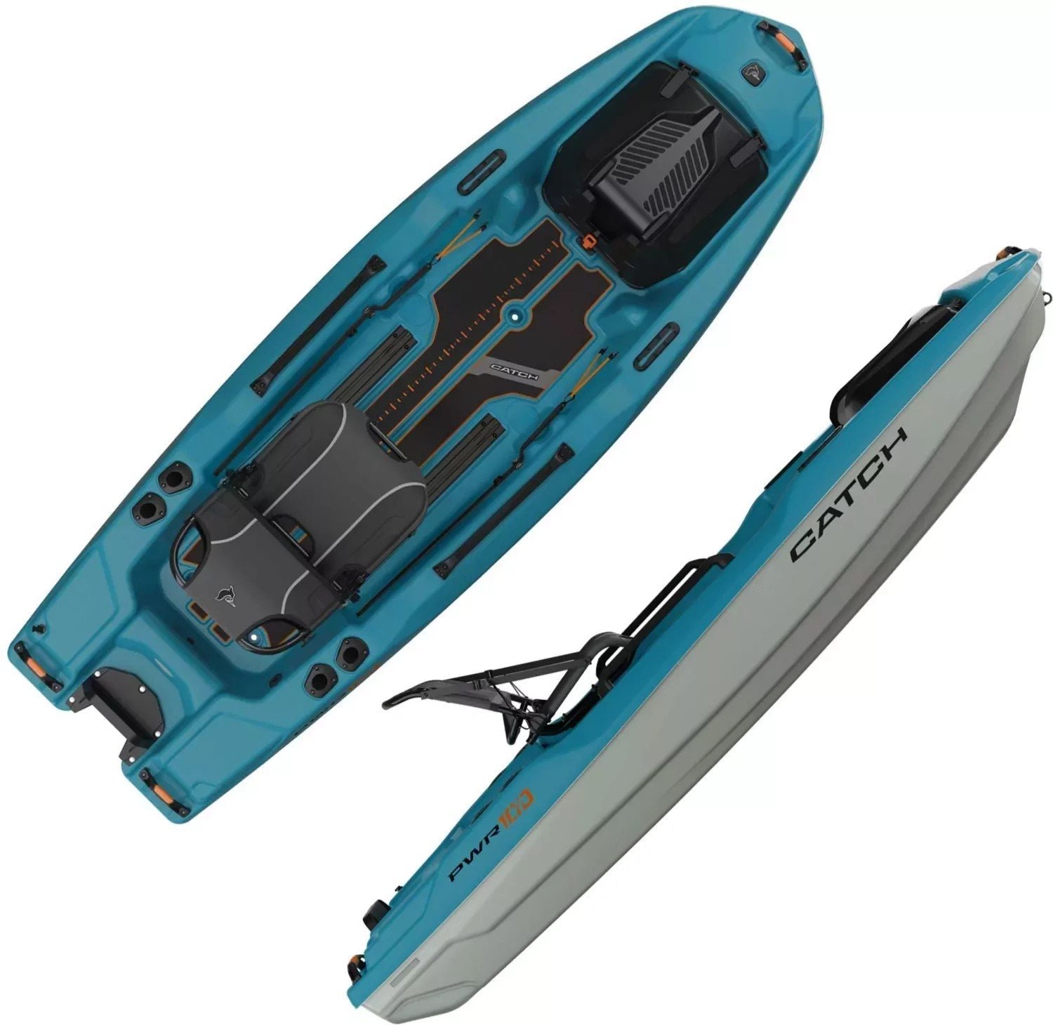 19PEPUCTCHPWR100XPSK_Turquoise_Blue-1 Pelican Catch Pwr 100 Single-Person Fishing Boat – Turquoise Blue - Image 1