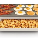bella 10" x 20" Electric Griddle with Warming Tray, EverGood™ Ceramic Nonstick Coating, Removable Temperature Probe, Dishwasher-Safe Drip Tray, Cool-Touch Handles, 1500 Watt, Oatmilk