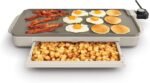 bella 10" x 20" Electric Griddle with Warming Tray, EverGood™ Ceramic Nonstick Coating, Removable Temperature Probe, Dishwasher-Safe Drip Tray, Cool-Touch Handles, 1500 Watt, Oatmilk