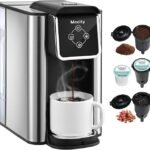 Mecity Coffee Maker 3-in-1 Single Serve Coffee Machine, Compatible with K-Cup Capsules, Instant Coffee Maker, Tea Maker, 6/8/10 oz Cup Sizes, Removable 50 oz Water Reservoir, 120V 1150W