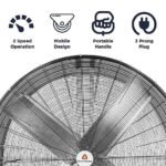 CountyLine 60 in. 2-Speed Indoor Belt Drive Drum Fan - Image 5