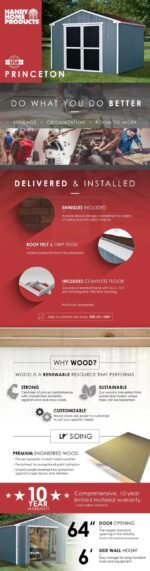 Handy Home Products Princeton 10 ft. x 10 ft. Wood Storage Shed - Image 5