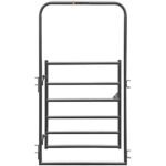 CountyLine 4 ft. x 8 ft. 6-Bar Corral Walk Through with 8 ft. Tall Frame, 1-3/4 in. Tube, Gray