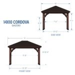 14×10 Cordova Gazebo-Dark Brown - Image 3