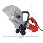 Electric 14" Wet/Dry Concrete Cut-Off Saw with Guide Roller & Water Line Attachment - Image 7