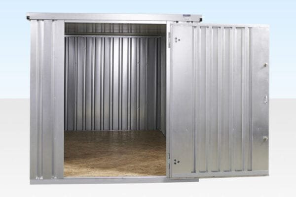 255-4M-Galv_Store_Pack_Front_Open-960x640-1-600x400-1-1.jpg 4M X 2.1M Flat Pack Container Store – Galvanised - Image 1