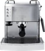 De’Longhi – Espresso Machine with 15 bars of pressure, Milk Frother and removable water tank – Stainless Steel