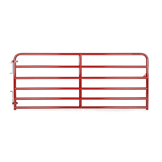 3603108-1.png CountyLine 10 ft. x 52 in. 6-Bar Heavy-Duty Tube Gate, 2 in. Tube, Red - Image 1