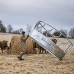 CountyLine 1 Round Bale 8 ft. x 45 in. Galvanized Heavy-Duty Feeder with Skirt - Image 4