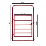 CountyLine 4 ft. x 7 ft. 6-Bar Arch Gate and Frame, 1-3/4 in. Tube - Image 3
