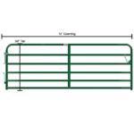 CountyLine 12 ft. x 52 in. 6-Bar Tube Gate, 2 in. Tube, Green
