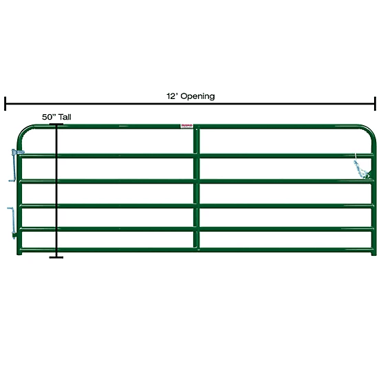 3604675_A2-1.png CountyLine 12 ft. x 52 in. 6-Bar Tube Gate, 2 in. Tube, Green - Image 1