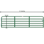 CountyLine 16 ft. x 52 in. 6-Bar Tube Gate, 2 in. Tube, Green - Image 3