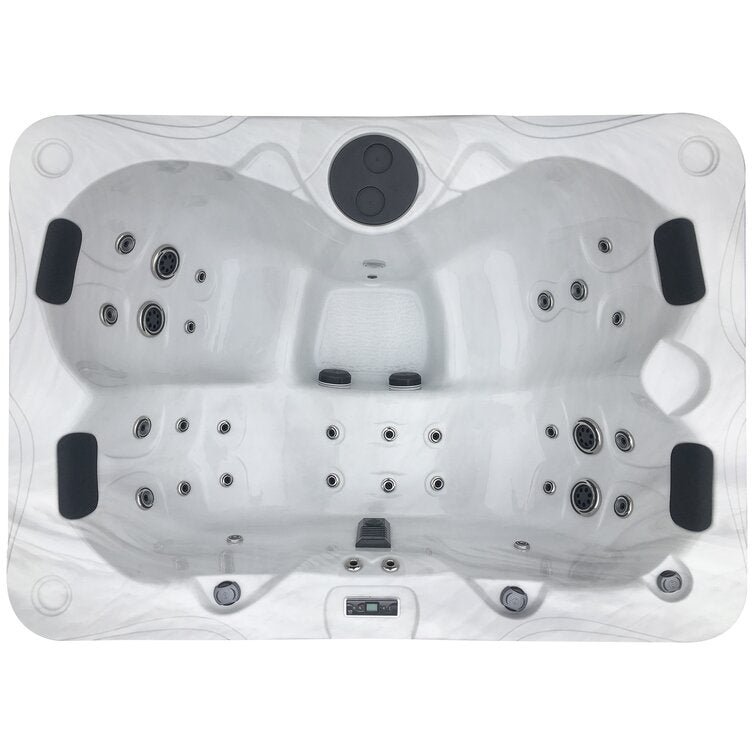 3 Person 55 – Jet Acrylic Rectangle Standard Hot Tub with Ozonator in Slate Gray - Image 1
