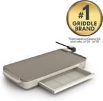 bella 10" x 20" Electric Griddle with Warming Tray, EverGood™ Ceramic Nonstick Coating, Removable Temperature Probe, Dishwasher-Safe Drip Tray, Cool-Touch Handles, 1500 Watt, Oatmilk - Image 3