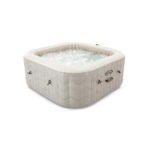 4-person 140 Jet Vinyl Square Inflatable Hot Tub in Off White