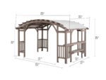 SummerCove 10 ft. x 14 ft. Light Gray Cedar Frame Arched Pergola with Shelves - Image 5