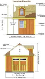 Hampton 12 ft. W x 16 ft. D Wood Storage Shed Kit with Floor (192 Sq. ft.) Installtion Included - Image 9