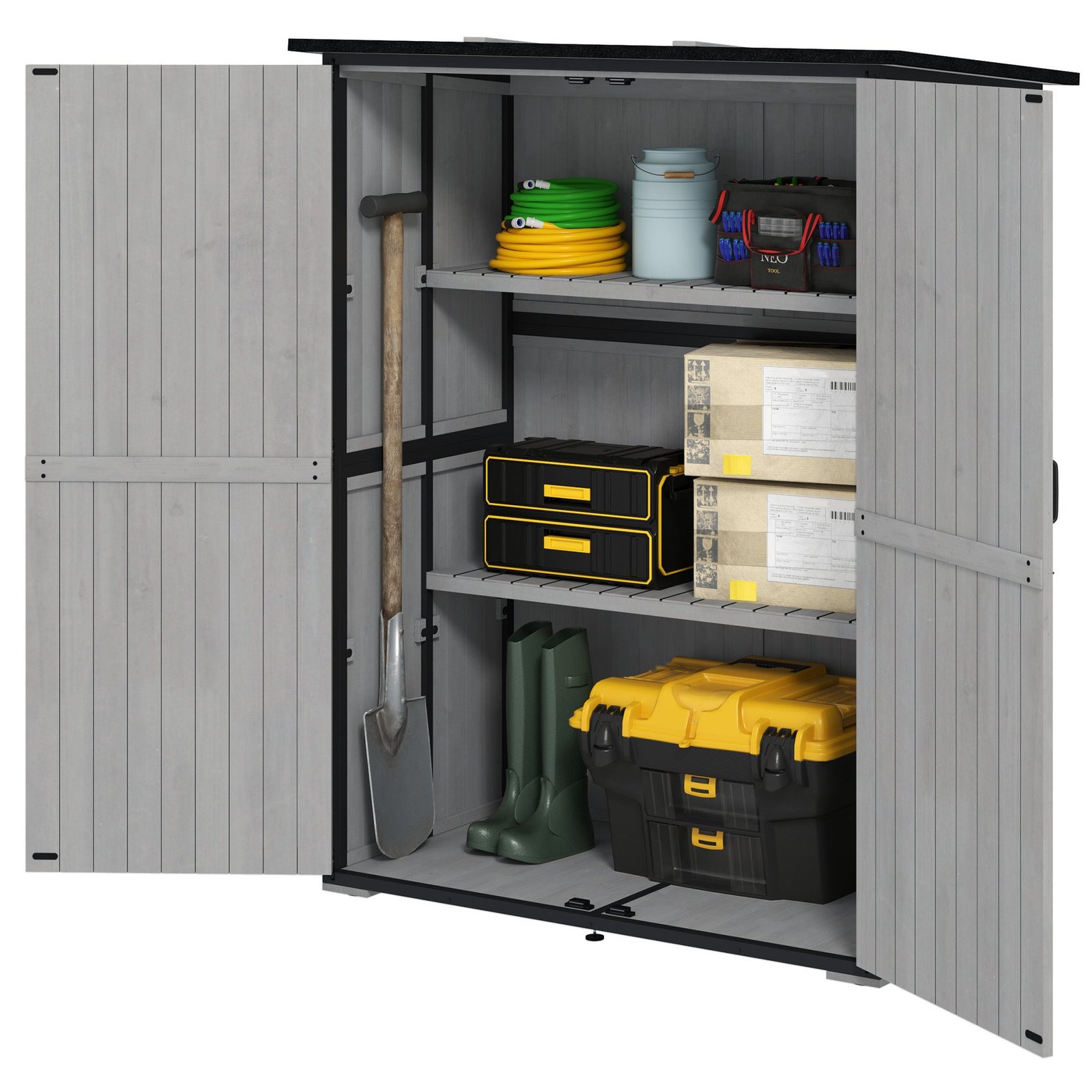 48c550d5-cffd-4fd1-b813-648c1cf81f27 Outdoor Wooden Garden Storage Shed with Lockable Doors & Shelves - Image 1