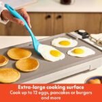 bella 10" x 20" Electric Griddle with Warming Tray, EverGood™ Ceramic Nonstick Coating, Removable Temperature Probe, Dishwasher-Safe Drip Tray, Cool-Touch Handles, 1500 Watt, Oatmilk - Image 4