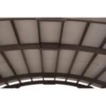SummerCove 10 ft. x 14 ft. Light Gray Cedar Frame Arched Pergola with Shelves - Image 3