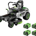 EGO Power+ Electric Riding Lawn Mower, 42" Deck with Zero Turn Radius, Includes (4) 56V 10.0Ah Batteries and Charger ZT4204L