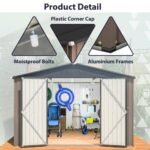 10' X 10' Metal Storage Shed For Ourdoor, Steel Yard Shed With Design Of Lockable Doors - Image 6