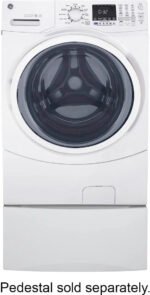 GE – 4.5 Cu. Ft. Stackable Front Load Washer – White - Image 3