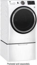 GE – 4.8 CuFt High-Efficiency Stackable Smart Front Load Washer w/UltraFresh Vent System & Microban Antimicrobial Technology – White on white - Image 6