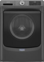 Maytag – 4.5 Cu. Ft. High Efficiency Stackable Front Load Washer with Steam and Extra Power Button – Volcano Black