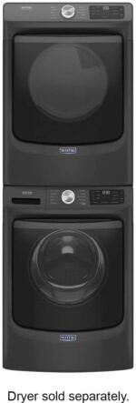 Maytag – 4.5 Cu. Ft. High Efficiency Stackable Front Load Washer with Steam and Extra Power Button – Volcano Black - Image 4