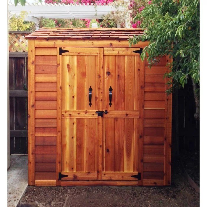 6 ft. W x 3 ft. D Grand Garden Chalet Cedar Wood Tool Shed - Image 3