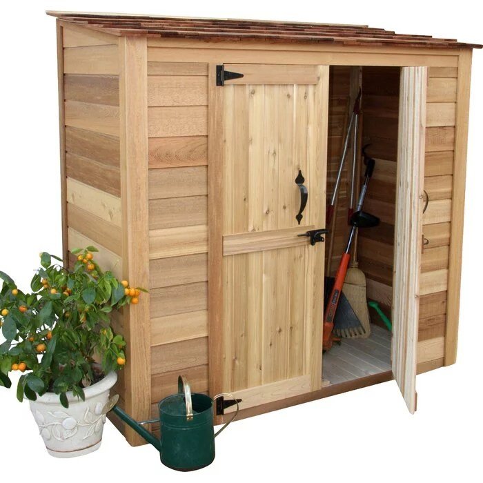 6 ft. W x 3 ft. D Grand Garden Chalet Cedar Wood Tool Shed - Image 1